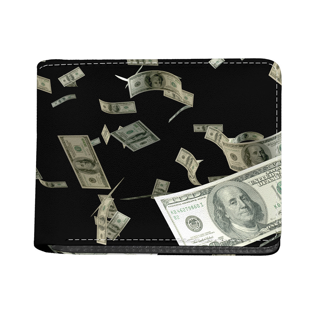 Flying US Dollar Print Bifold Wallet