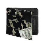 Flying US Dollar Print Bifold Wallet