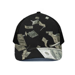 Flying US Dollar Print Black Mesh Trucker Cap