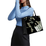 Flying US Dollar Print Canvas Tote Bag