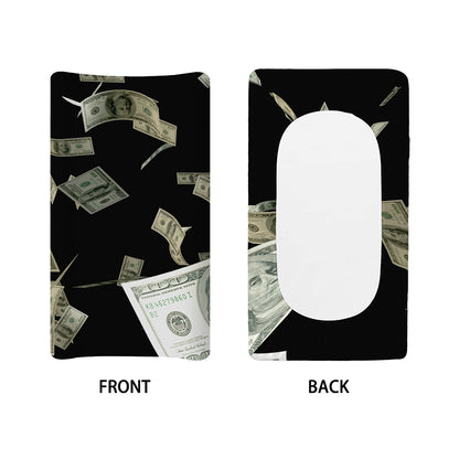Flying US Dollar Print Changing Pad Cover