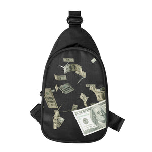 Flying US Dollar Print Chest Bag