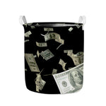 Flying US Dollar Print Collapsible Laundry Basket