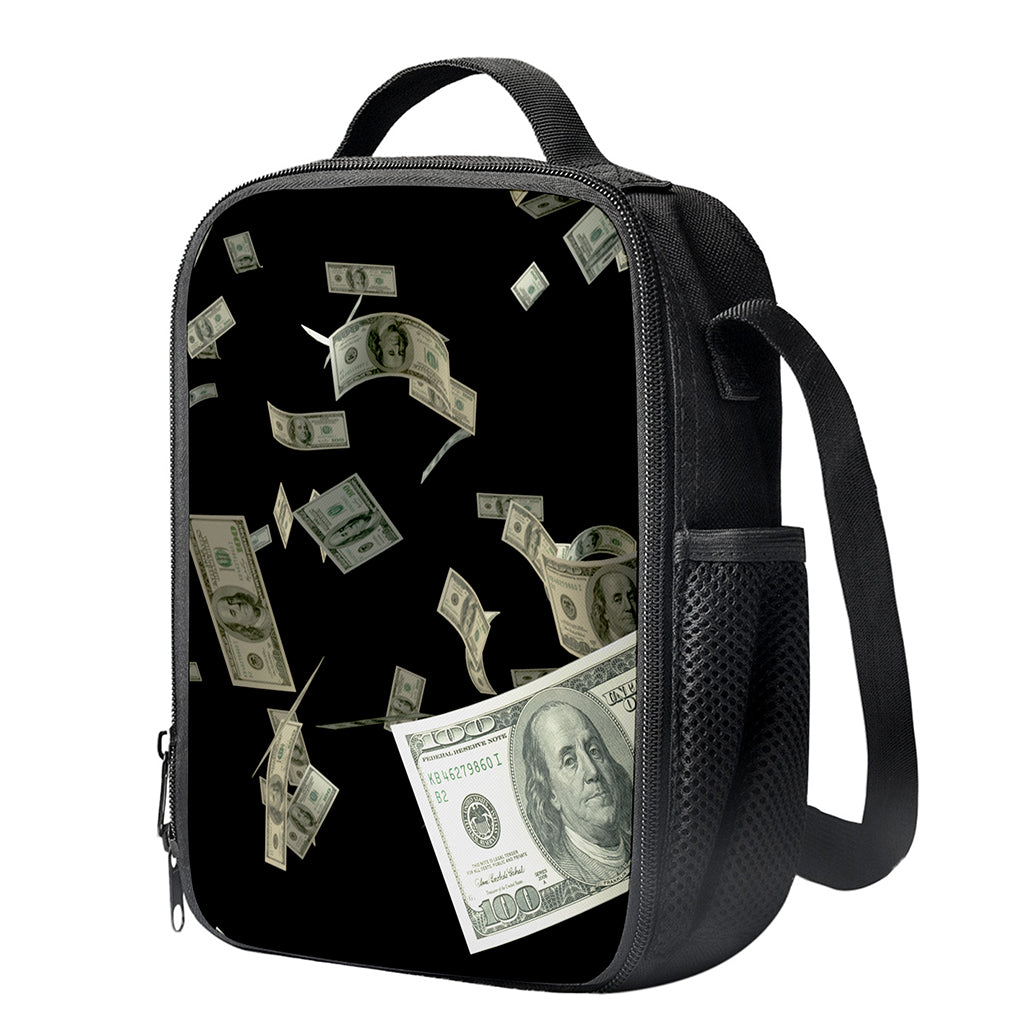 Flying US Dollar Print Crossbody Lunch Bag