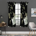 Flying US Dollar Print Grommet Curtain Panels