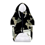Flying US Dollar Print Dog Zip Up Hoodie