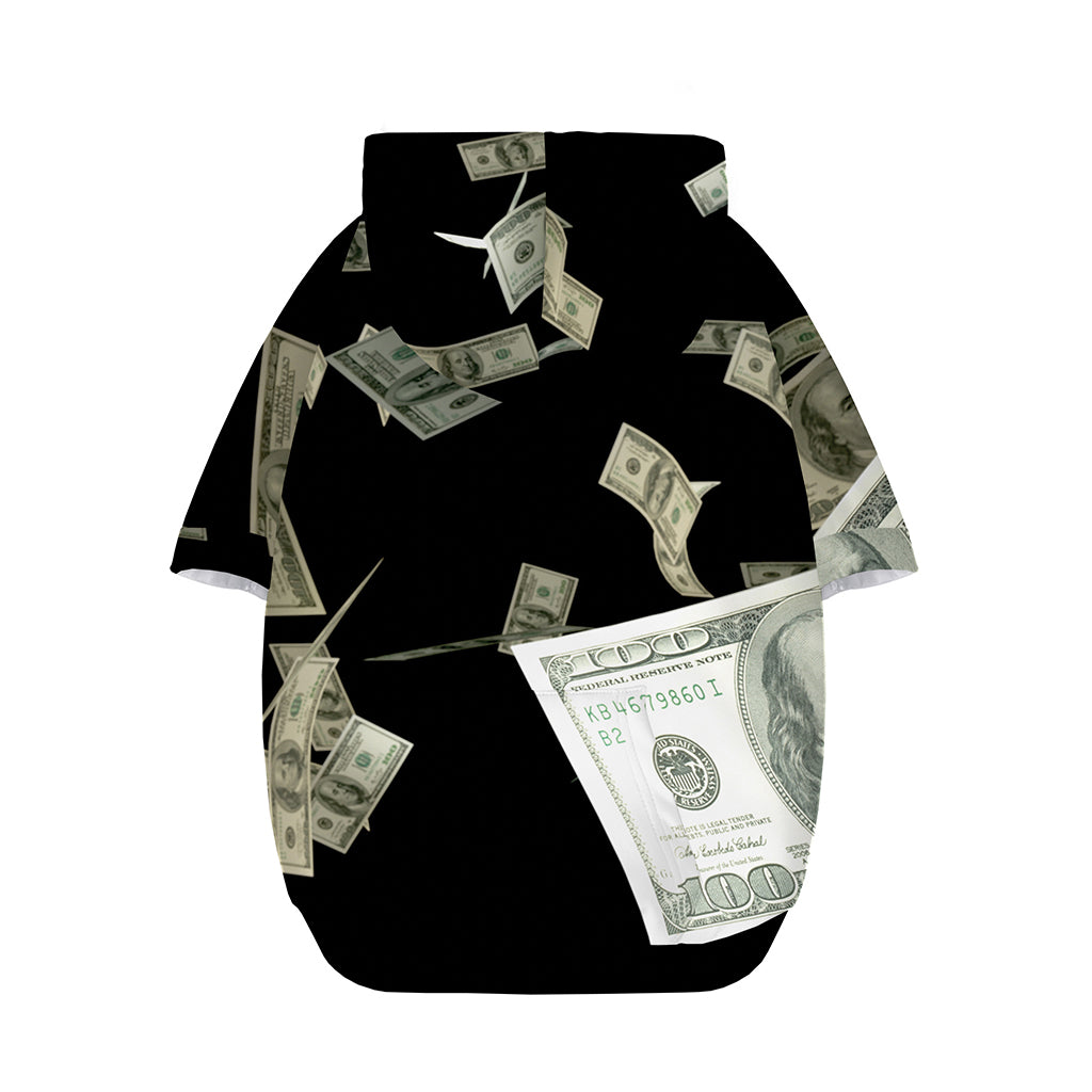 Flying US Dollar Print Dog Zip Up Hoodie