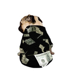 Flying US Dollar Print Dog Zip Up Jacket