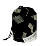 Flying US Dollar Print Drawstring Makeup Bag