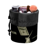 Flying US Dollar Print Drawstring Makeup Bag