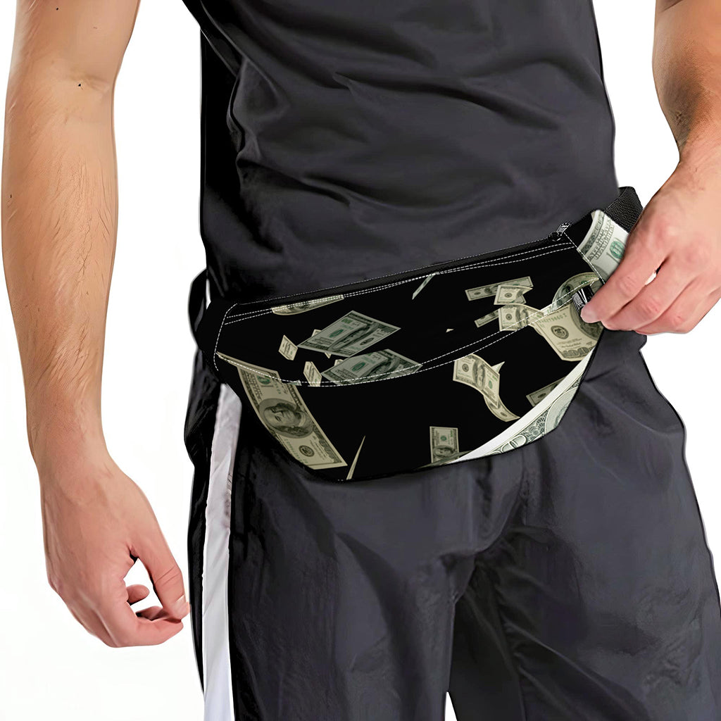 Flying US Dollar Print Fanny Pack