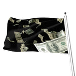 Flying US Dollar Print Flag