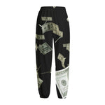 Flying US Dollar Print Fleece Lined Knit Pants