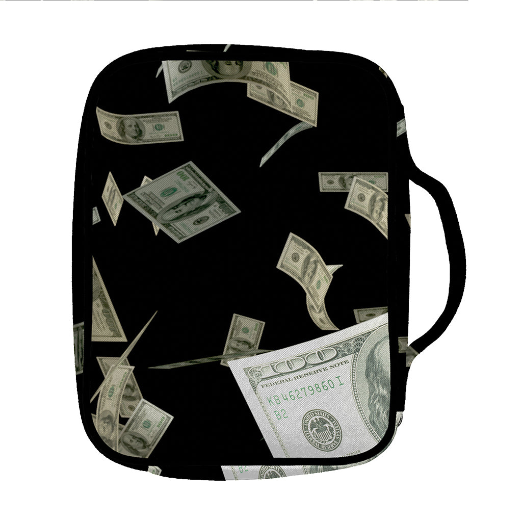 Flying US Dollar Print Front Pocket Bible Bag