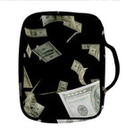 Flying US Dollar Print Front Pocket Bible Bag