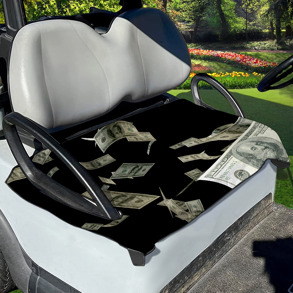 Flying US Dollar Print Golf Cart Seat Cover