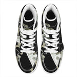 Flying US Dollar Print High Top Leather Sneakers