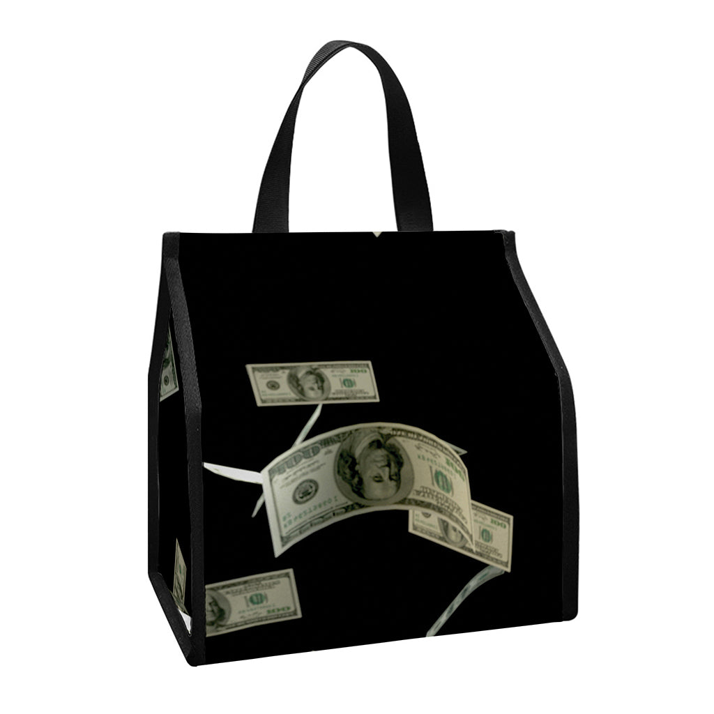 Flying US Dollar Print Insulated Lunch Tote