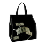 Flying US Dollar Print Insulated Lunch Tote