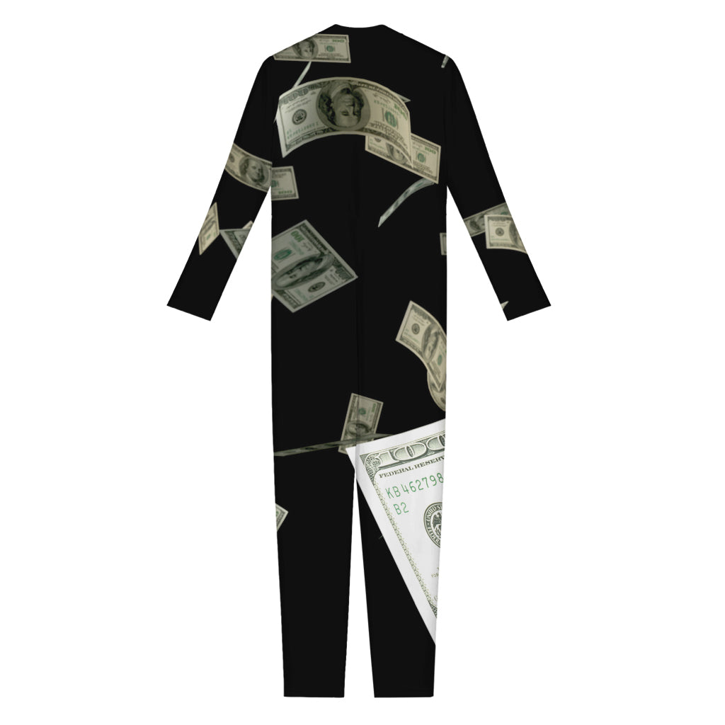 Flying US Dollar Print Jumpsuit