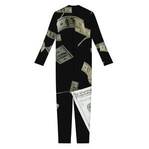 Flying US Dollar Print Jumpsuit