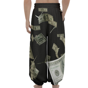 Flying US Dollar Print Lantern Pants