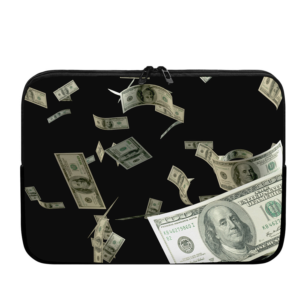 Flying US Dollar Print Laptop Sleeve