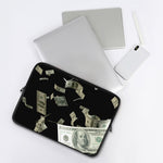 Flying US Dollar Print Laptop Sleeve