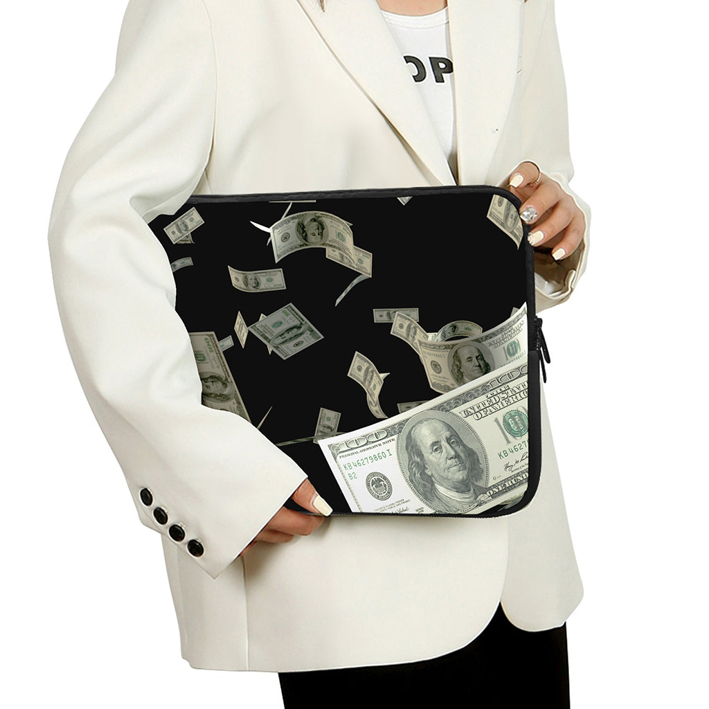 Flying US Dollar Print Laptop Sleeve