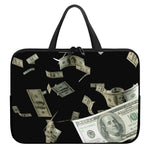 Flying US Dollar Print Laptop Sleeve With Handle