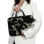 Flying US Dollar Print Laptop Sleeve With Handle