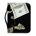 Flying US Dollar Print Leather Bible Cover