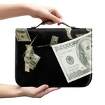 Flying US Dollar Print Leather Bible Cover