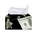 Flying US Dollar Print Leather Tissue Box Cover