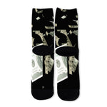 Flying US Dollar Print Long Socks