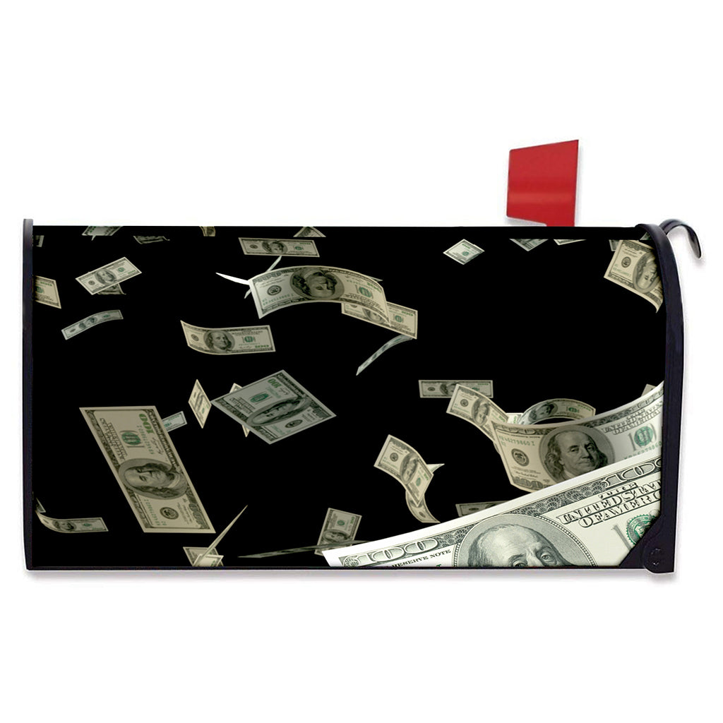 Flying US Dollar Print Mailbox Cover