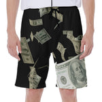 Flying US Dollar Print Men's Beach Shorts