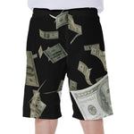 Flying US Dollar Print Men's Beach Shorts