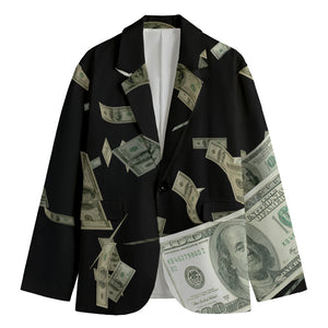 Flying US Dollar Print Men's Blazer