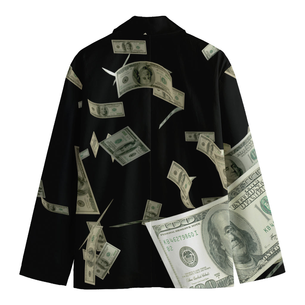 Flying US Dollar Print Men's Blazer