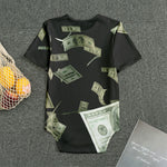 Flying US Dollar Print Men's Bodysuit