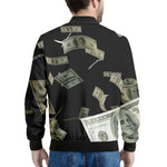 Flying US Dollar Print Men's Bomber Jacket