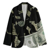 Flying US Dollar Print Men's Cotton Blazer