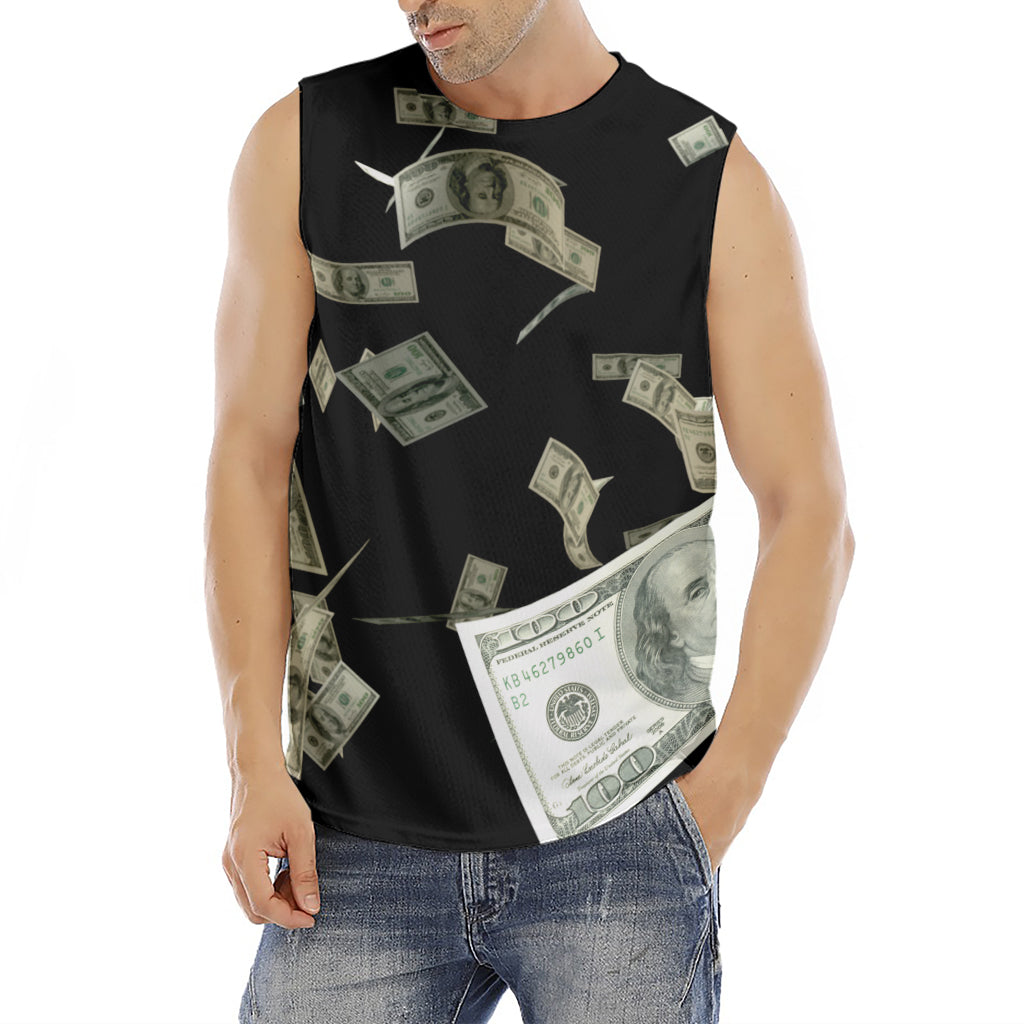 Flying US Dollar Print Men's Fitness Tank Top