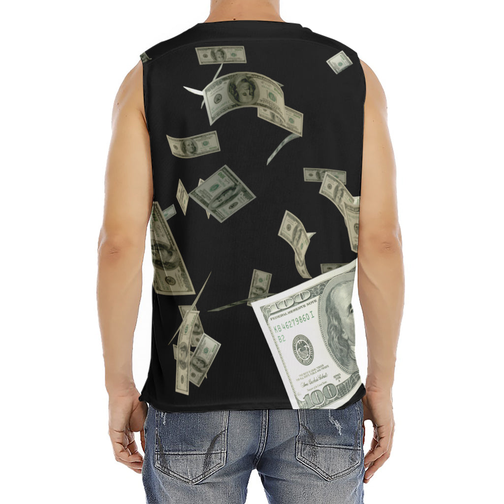 Flying US Dollar Print Men's Fitness Tank Top