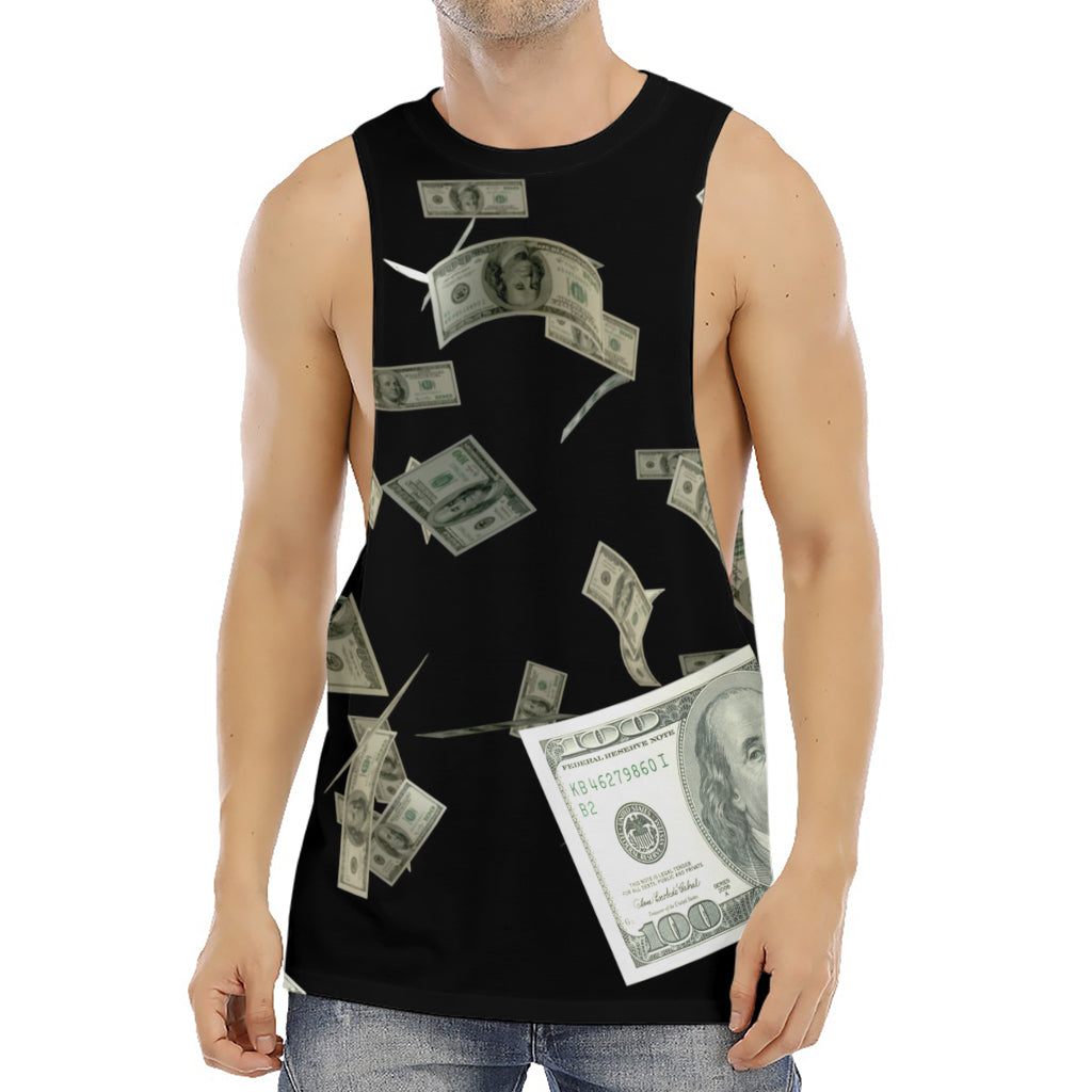 Flying US Dollar Print Men's Muscle Tank Top