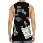 Flying US Dollar Print Men's Muscle Tank Top