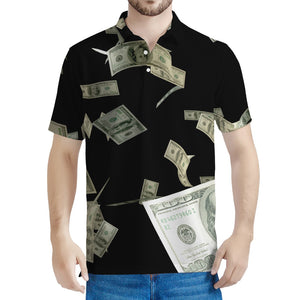 Flying US Dollar Print Men's Polo Shirt