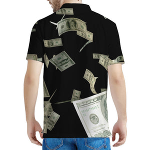 Flying US Dollar Print Men's Polo Shirt