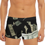 Flying US Dollar Print Men's Short Boxer Briefs